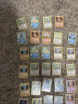 English 50 Card Lot of Base Set Sleeved 1999-2000 Pokemon MP-NM No Trainers 2 - Image 3