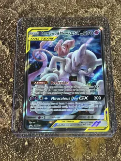 Pokemon Mewtwo and Mew GX TCG Sun & Moon Holo Promo Card #SM191 Near Mint - Image 1