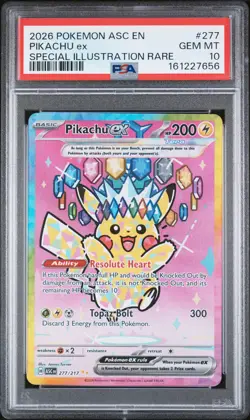 PSA 10 PIKACHU ex 277/217 | Ascended Heroes SIR Full Art Pokemon Card - Image 1