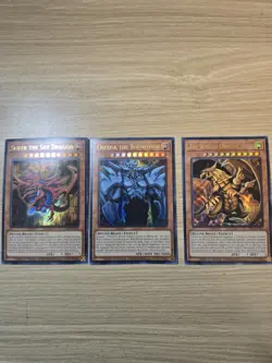 YUGIOH: Egyptian God Cards Set Obelisk, Slifer, & Ra LDK2 Ultra Rare NM - Image 1