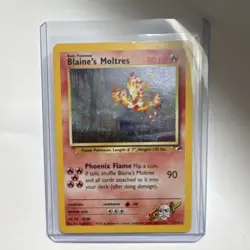 Pokemon TCG Blaine's Moltres 1/132 Gym Heroes Holo Rare Unlimited 90 HP - Image 1