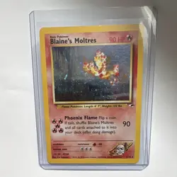 Pokemon TCG Blaine's Moltres 1/132 Gym Heroes Holo Rare Unlimited 90 HP - Image 2