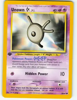 Unown [K] - 1st Edition - 58/64 Neo Revelation - Pokemon TCG - 2001 - Image 1