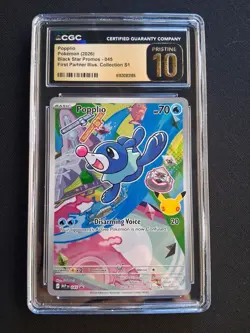 Pokemon 2026 Popplio Black Star Promos- 045 First Partner illus. Prestine 10 CGC - Image 1