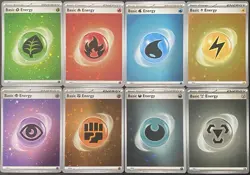 Pokemon 151 Basic Energy Cosmo Holo Full Set Of (8) SVE 001-008 - Pokemon Card - Image 1