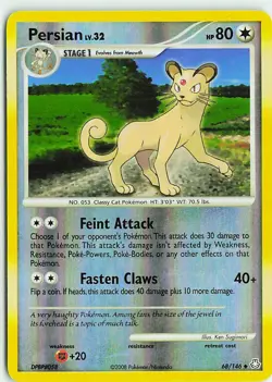 Persian 68/146 Uncommon Legends Awakened Pokemon Reverse Holo Heavily Played - Image 1