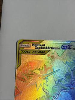 MOLTRES & ZAPDOS & ARTICUNO GX 69/68 #24 RAINBOW HIDDEN FATES POKEMON HOLO NM - Image 2