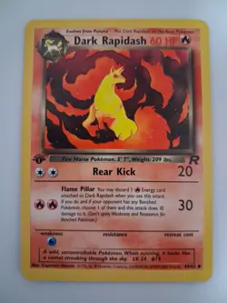 Dark Rapidash 1st Edition MISPRINT NEAR MINT, PACK FRESH POKEMON WOTC TEAMROCKET - Image 1