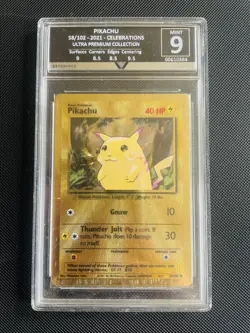 Pokemon Pikachu Metal 58/102 Celebrations 2021 Ultra Premium Graded 9. - Image 1