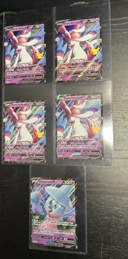 Lot Of (5) Pokemon Jumbo Card Dark Sylveon V And Hatterene V Sword & Shield - Image 1