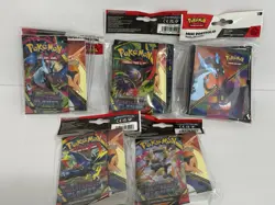 Lot Of 5 Sealed Pokemon TCG Phantasmal Flames Booster Packs + Mini Portfolios - Image 1