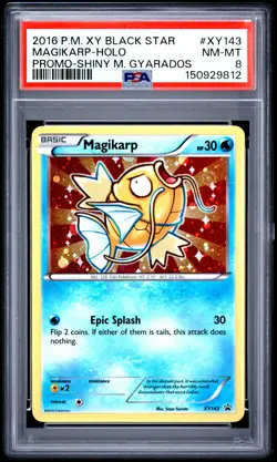 2016 Pokemon XY143 Black Star Promo Magikarp-Holo Promo-Shiny M. Gyarados PSA 8 - Image 1