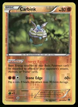 Pokemon Carbink Fates Collide Reverse Holo 49/124 Rare Lightly Played - Image 1
