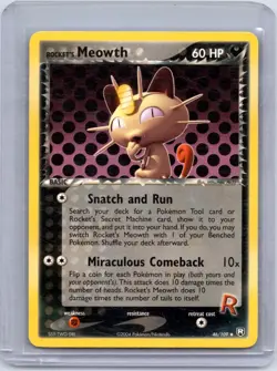 Rocket's Meowth 46/109 Uncommon Team Rocket Returns Pokemon Lightly Played - Image 1