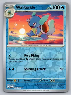 Wartortle 008/165 Uncommon 151 Pokemon Reverse Holo Near Mint - Image 1