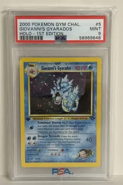 Pokemon Giovanni's Gyarados 1st Edition 2000 PSA 9 Gym Challenge - Image 1