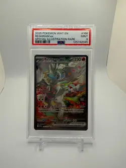 2025 POKEMON WHT EN-WHITE FLARE #166 RESHIRAM ex SPECIAL ILLUSTRATION RARE PSA 9 - Image 1