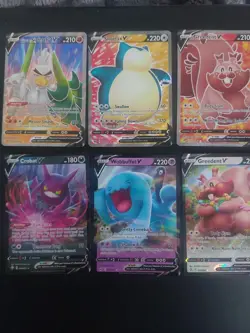 Pokemon X6 V Card Lot Bundle Snorlax Greedent Sirfetch'd Wobbuffet Mint - Image 1