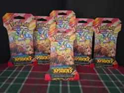 6 Pokemon Scarlett and Violet Surging Sparks Booster Packs 6 Pack Bundle - Image 1