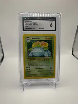 1999 Pokemon Base Set Venusaur Holo Card #15/102 Cgc 6 - Image 1