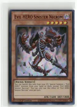 Yugioh Evil HERO Sinister Necrom (Red) LDS3-EN026 Ultra Rare 1st Ed NM - Image 1