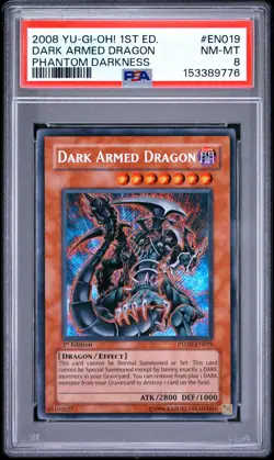 2008 YU-GI-OH! PTDN-PHANTOM DARKNESS 1ST EDITION #EN019 DARK ARMED DRAGON PSA 8 - Image 1
