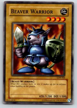 Beaver Warrior LOB-EN064 Legend of Blue Eyes White Dragon Yu-Gi-Oh NM - Image 1