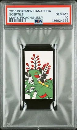 2016 POKEMON HANAFUDA MARIO PIKACHU JULY SCEPTILE PSA 10 - Image 1