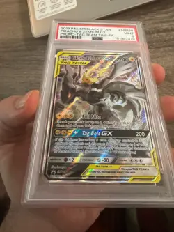 2019 Pokemon Pikachu & Zekrom GX TAG TEAM Holo Promo SM168 PSA 9 MINT - Image 3