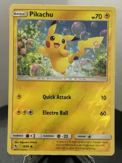 POKEMON PIKACHU 19/68 REVERSE HOLO HIDDEN FATES MP - Image 1