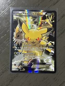 Pokemon TCG Pikachu EX XY124 XY Black Star Promo Ultra Rare Full Art Holo - Image 1