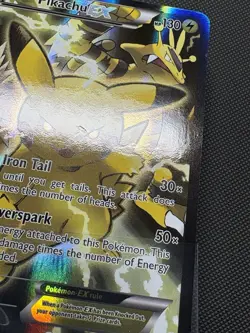 Pokemon TCG Pikachu EX XY124 XY Black Star Promo Ultra Rare Full Art Holo - Image 3