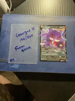 Pokemon Gengar v Fusion Strike Holo Ultra Rare Card 156/264 Near Mint Condition - Image 1