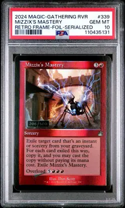 MTG Mizzix's Mastery 206/500 Serialized Retro Frame Foil Graded PSA 10 GEM - Image 1