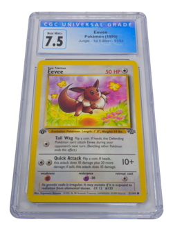 Eevee 51/64 Jungle Common 1st Edition CGC 7.5 Near Mint+ 7245 - Image 1