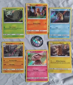 Official Detective Pikachu Set Pokemon Cards - Bundle Of Six With Bonus Coin - Image 1