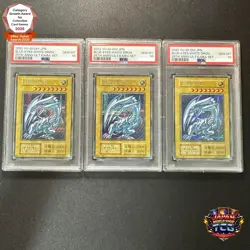 PSA 10 BLUE-EYES WHITE DRAGON 25th Anniversary Kaiba Set Of 3 Yugioh Card Japan - Image 1