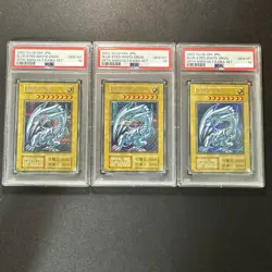PSA 10 BLUE-EYES WHITE DRAGON 25th Anniversary Kaiba Set Of 3 Yugioh Card Japan - Image 2
