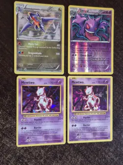 Pokemon 4 Card Lot Cracked Ice Mewtwos Reverse Gengar Holo Garchomp TCG - Image 1
