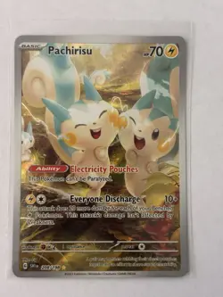 Pokemon TCG Pachirisu Scarlet Violet Base Set 208/198 Holo Illustration Rare - Image 1