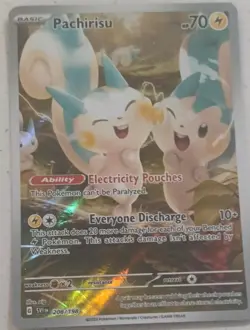 Pokemon TCG Pachirisu Scarlet & Violet Base Set 208/198 Holo Illustration Rare - Image 1