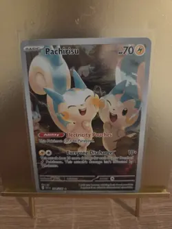 Pokemon TCG Pachirisu Scarlet Violet Base Set 208/198 Holo Illustration Rare - Image 1