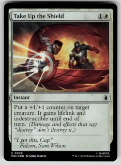 Take Up the Shield Foil Common Marvel Super Heroes 39 MTG Near Mint 2026 - Image 1