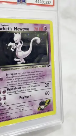 PSA 9 2000 Rocket's Mewtwo 14/132 Gym Challenge Holo 1st edition w/ SWIRL - Image 2