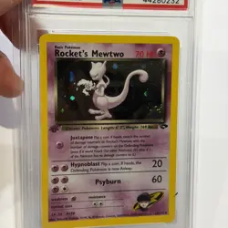 PSA 9 2000 Rocket's Mewtwo 14/132 Gym Challenge Holo 1st edition w/ SWIRL - Image 3