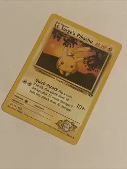 Pokemon LT. SURGE'S PIKACHU Card GYM CHALLENGE Set 84/132 COMMON VTG NM - Image 1