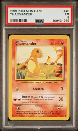 1999 POKEMON GAME #46 CHARMANDER PSA 5 - Image 1