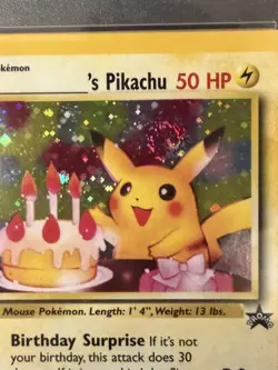 2000 POKEMON PROMO BLACK STAR #24 BIRTHDAY PIKACHU HOLO PSA 8 | PERFECT SWIRL - Image 2