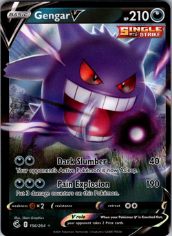 Gengar V 156/264 Prize Pack Series Cards Holo Single Strike Near Mint Pokemon - Image 1