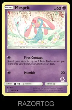 MESPRIT - 84/236 (MEWTWO STAMPED) 084/236 P BATTLE ACADEMY POKEMON NM/M - Image 1